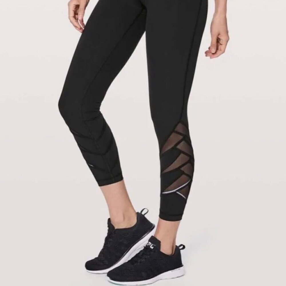 Lululemon Women's Motionful 7/8 Tight 25" Size 4 Black Activewear Workout Yoga